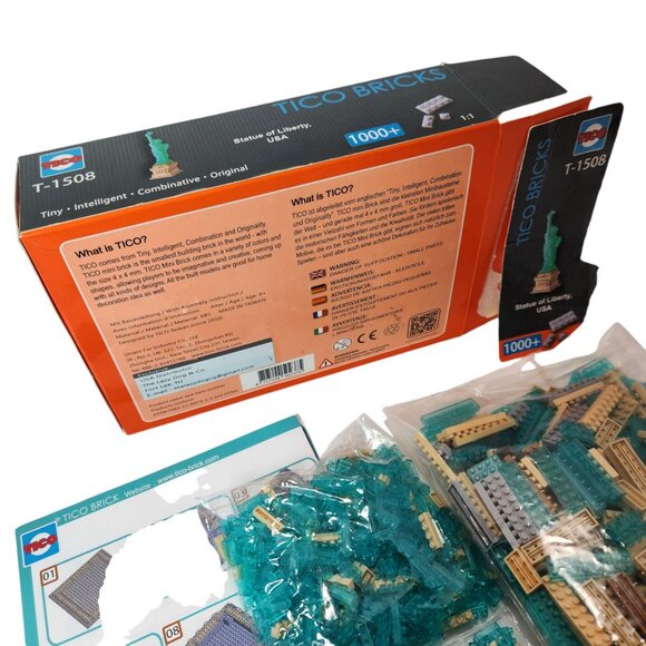 TICO T-1508 Statue of Liberty 1000+ Piece 3D Puzzle Sealed Contents/Open Box - Picture 9 of 11